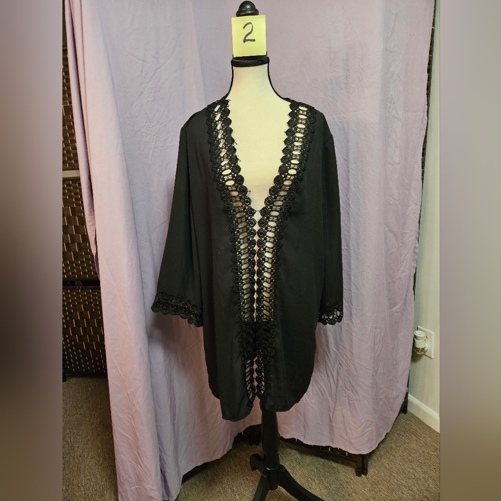 Women 's Floral Lace Beach Bikini Swimwear Cover-up - Picture 3 of 6